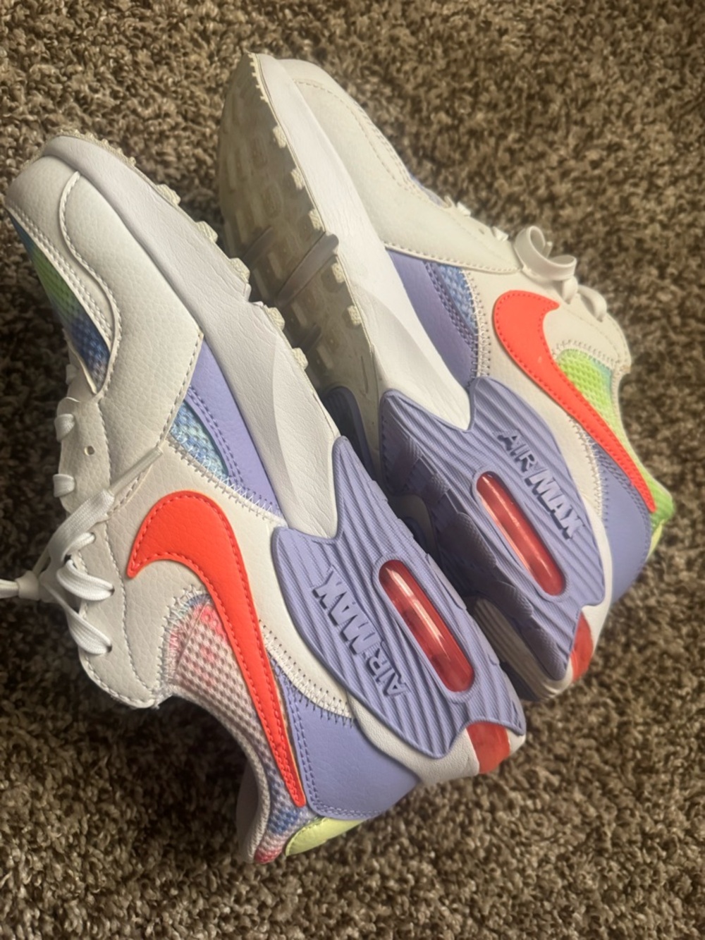 Nike Air Max Sneakers with Coral Swoosh and Rainbow Mesh - Picture 6 of 8